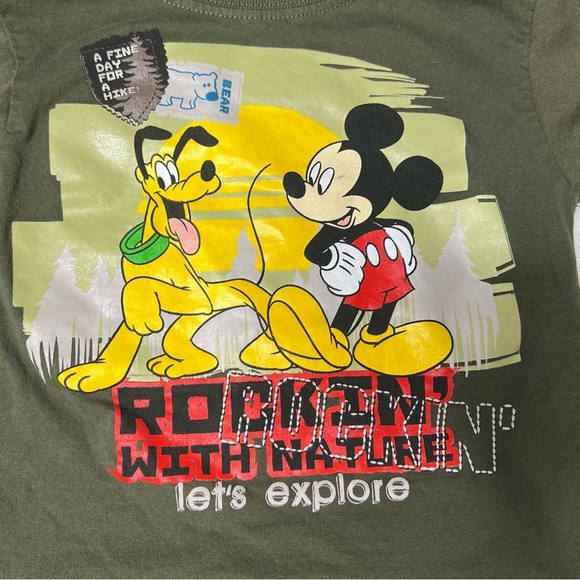 Disney & Garanimals Mickey Mouse Pluto T-Shirt Camo Cargo Pants Set Boy’s 24 Mth - Picture 5 of 8